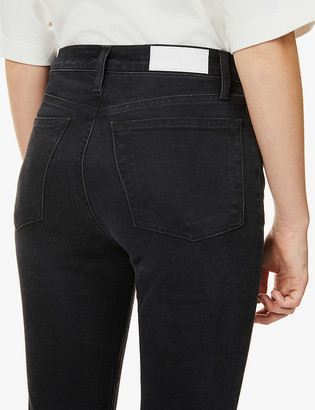 RE/DONE Cropped straight-leg high-rise stretch-denim jeans