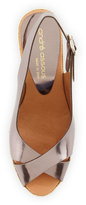 Thumbnail for your product : Andre Assous Milan Metallic Crisscross Wedge, Pewter