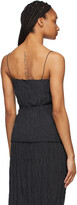 Thumbnail for your product : Totême Black Silk Crinkled Tank Top