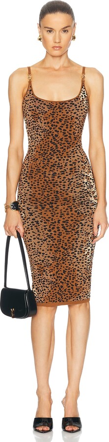 VERSACE Sleeveless Mini Dress in Brown