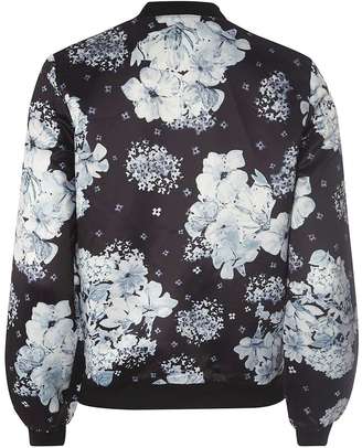 **Izabel London Black Floral Bomber Jacket