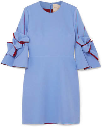 Roksanda Harlin Bow-embellished Crepe Mini Dress - Azure