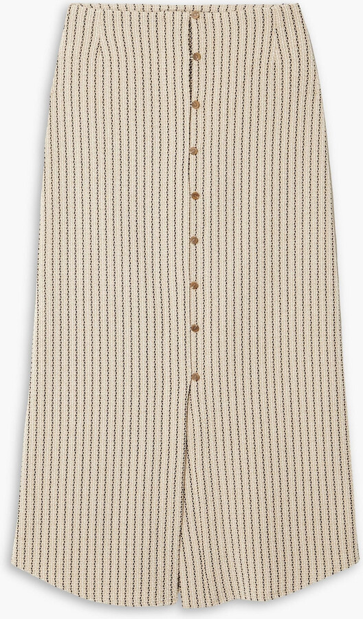 AAIZÉL Striped woven midi skirt