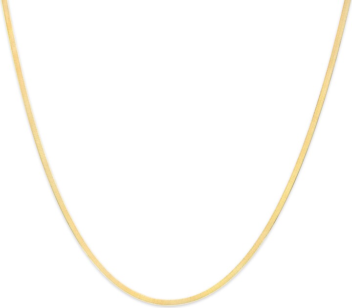 Haus of Brilliance Unisex Solid 14K Gold 2.8mm Imperial Herringbone Chain Necklace