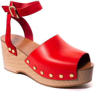Celine Leather Platform Ankle-Strap Sandal