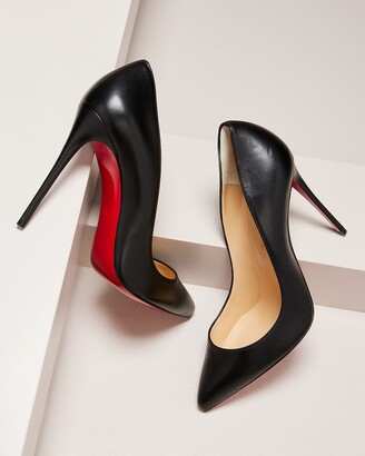 Christian Louboutin Pigalle Follies Leather 100mm Red Sole High-Heel Pumps, Black