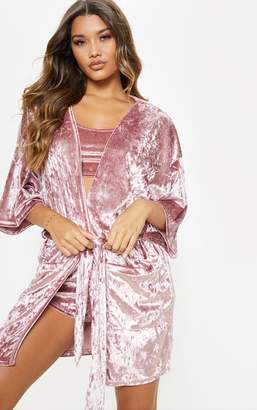 PrettyLittleThing Pink Velvet Robe