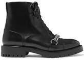 Thumbnail for your product : Burberry Barke Chain-trimmed Leather Ankle Boots - Black
