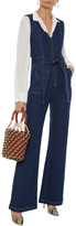 Thumbnail for your product : Alice + Olivia Gorgeous Belted Denim Wide-leg Jumpsuit