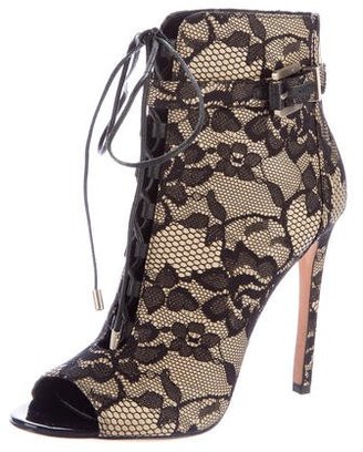 Brian Atwood Floral Lace Booties