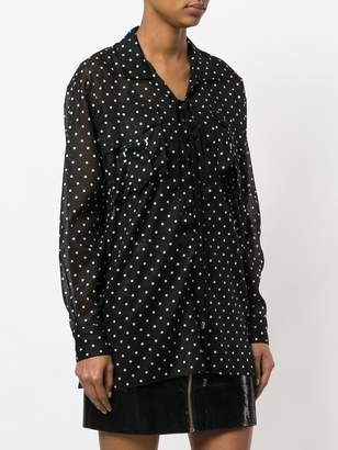 Alexandre Vauthier polka dot lace-up blouse