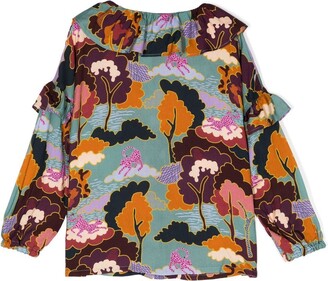 Raspberry Plum Patti animal-print blouse