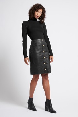 Aje Liberation Leather Midi Skirt