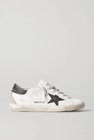 Thumbnail for your product : Golden Goose Superstar Distressed Leather Sneakers - White - IT35