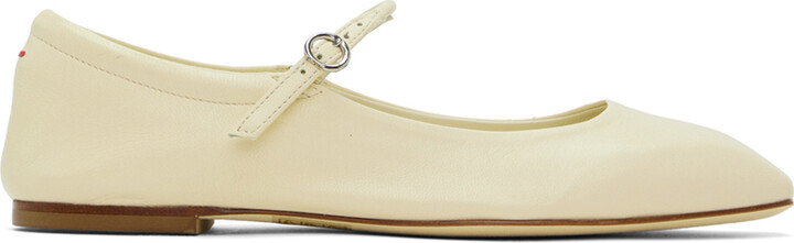 AEYDĒ Off-White Uma Ballerina Flats