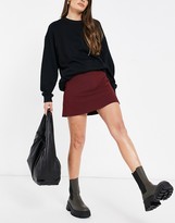 Thumbnail for your product : ASOS DESIGN tailored a-line mini skirt in wine