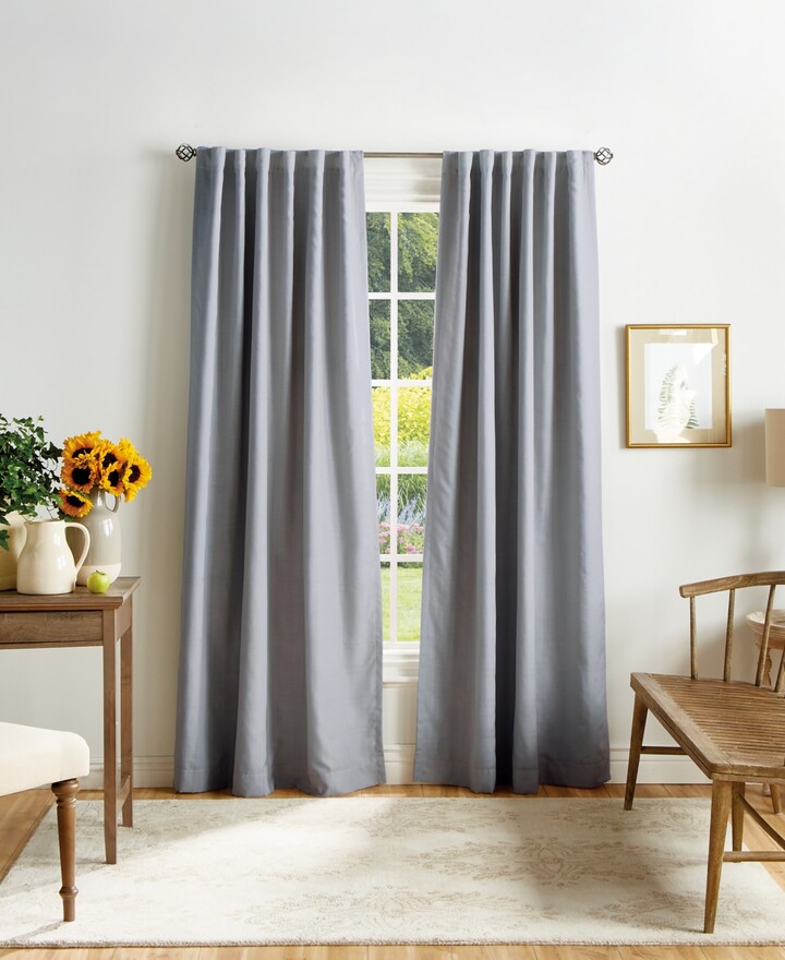 Martha Stewart Collection Bedford Plaid Backtab Blackout Curtain Panel Set, 84", Created For