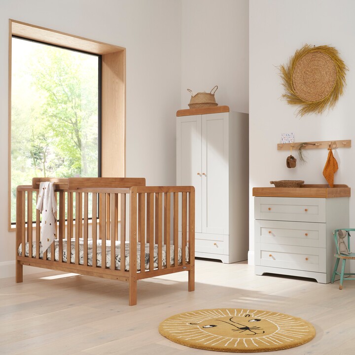 Hygge Tutti Bambini Piece Nursery Set Room Light Wood Cot Hygge