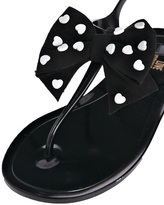 Thumbnail for your product : Love Moschino Heart Bow Black Jelly Flat Sandals