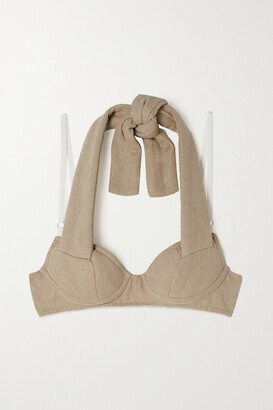 Grace Ling - + Net Sustain Evanescent Ribbed-knit Bralette - Black -  ShopStyle Bras