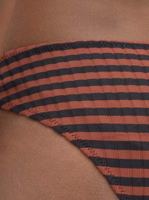 Solid & Striped The Elle Ribbed Bikini Briefs - Womens - Black Red