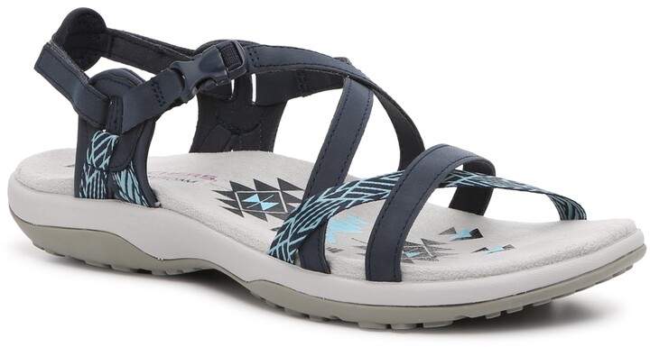 skechers reggae slim sandals navy