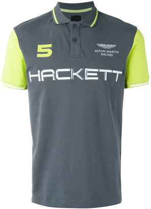 Hackett brand print polo shirt