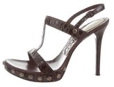 Thumbnail for your product : Casadei Crocodile T-Strap Sandals
