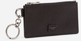 Thumbnail for your product : Dolce & Gabbana Dauphine calfskin card holder with ring branded plate