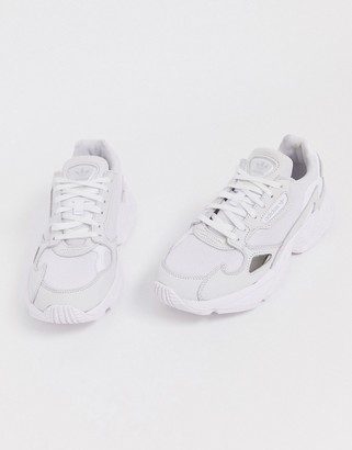 adidas Falcon trainers in triple white - ShopStyle