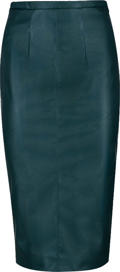Slim-fit pencil skirt in grained leather