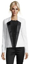 Thumbnail for your product : Aryn K white and black woven tuxedo jacket