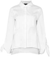 Donna Karan Collection White Panelled Cotton Blend Shirt