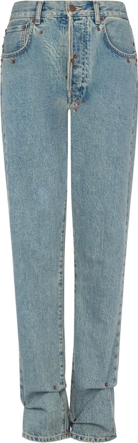 High-Waisted Straight-Leg Jeans