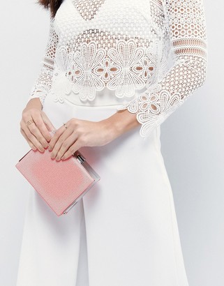 French Connection Ana Mesh Grid Clutch Bag