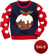 Thumbnail for your product : Ladybird Girls Christmas Pudding Jumper