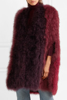 Thumbnail for your product : Vanessa Seward Electra Feather-embellished Crepe Cape - Purple