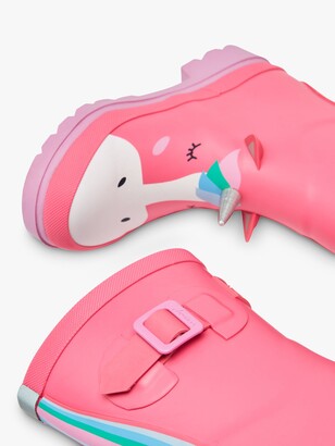 Joules Little Joule Children's Tall Printed 3D Unicorn Wellington Boots
