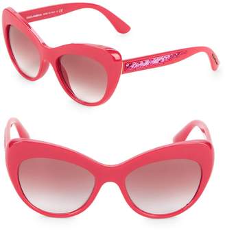 Dolce & Gabbana 52MM Sequin Arm Cateye Sunglasses