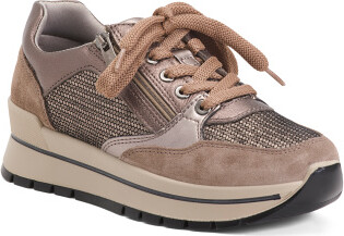 TJMAXX Leather Laced Up Shoes With Lateral Zip For Women - ShopStyle