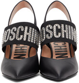 Thumbnail for your product : Moschino Black Crystal Logo Heels