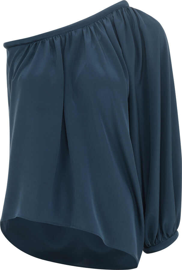 Martin Grant Asymmetric Neckline Silk Top