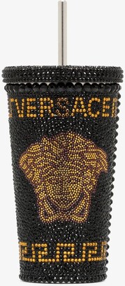 Versace Black Medusa Crystal-Embellished Travel Cup