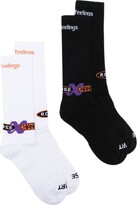 Two-Pack Graphic-Print Socks 