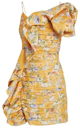 Magda Butrym Floral Ruffle-Detail Mini Dress