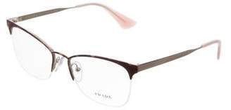 Prada Metallic Half Rim Eyeglasses