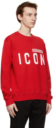DSQUARED2 Red 'Icon' Crewneck Sweatshirt