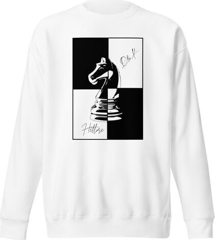 Generic Hettore Chess Sweatshirt – Knight Design Crewneck | Queen & King Collection | Modern Unisex Fashion Pullover Multi