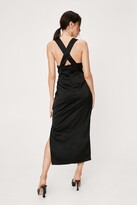 Thumbnail for your product : Nasty Gal Womens Satin Lace Trim Cut Out Midi Dress