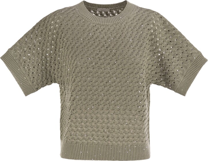 Peserico Cotton Cordonnet Jumper With Sequins